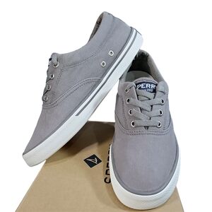 NEW!! Sperry Top-Sider Men's Striper li CVO ll Canvas Sneaker Shoes • Grey • 7